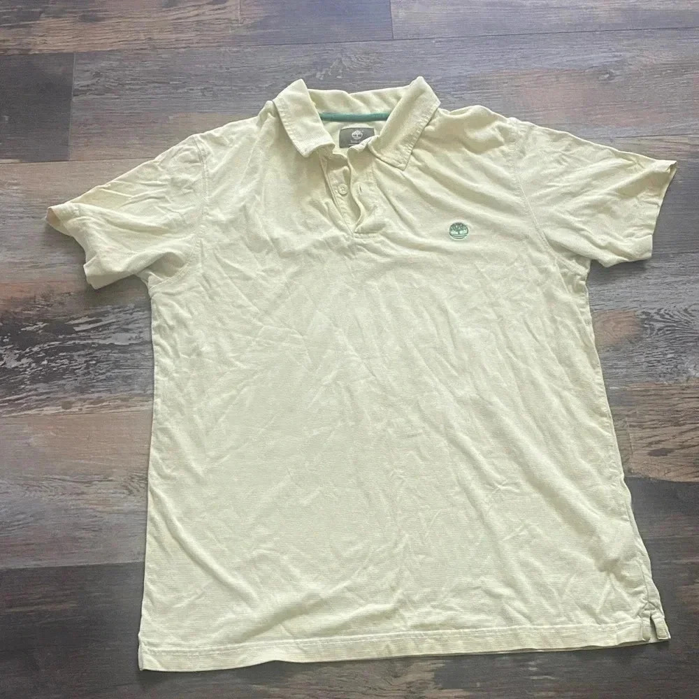 Timberland Men’s Polo XL yellow stripes, 100% Cotton